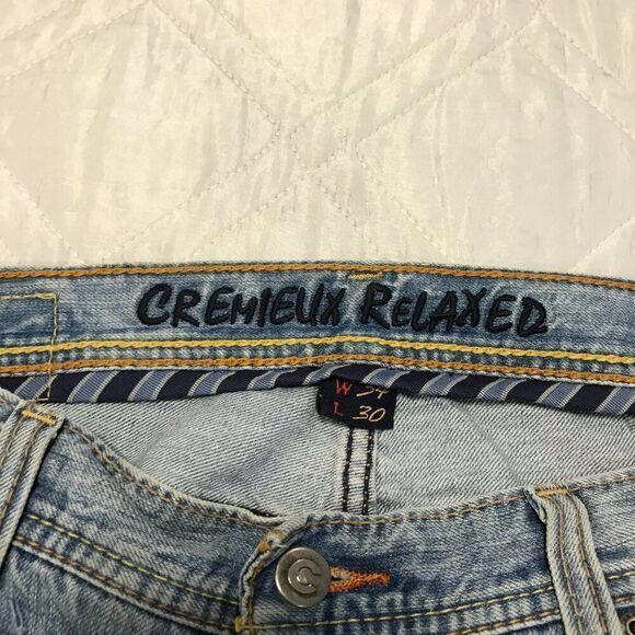 Cremieux Relaxed Distressed Wide Leg blue jeans 34X28 - Picture 7 of 9